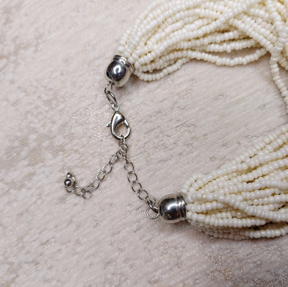 MULTI-STRAND BEAD TWIST BRACELET, BEIGE - Picture 3 of 5